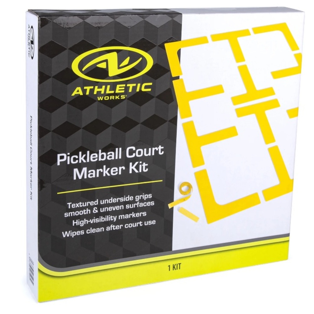 Athletic Works Pickleball Court 12-Piece Marking Kit, Yellow